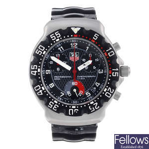 TAG HEUER - a gentleman's stainless steel Formula 1 chronograph wrist watch.