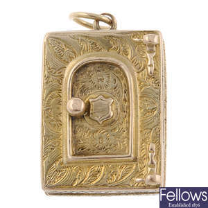 A mid Victorian silver gilt safe locket.