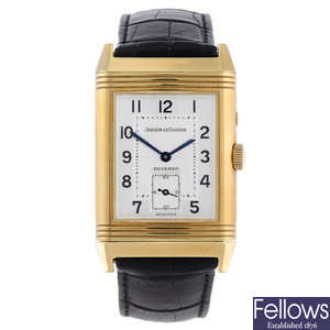 JAEGER-LECOULTRE - a gentleman's 18ct yellow gold Night & Day wrist watch.