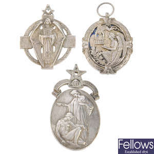 Three early 20th century silver Masonic medals.