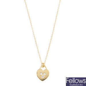 TIFFANY & CO. - a diamond pendant, with chain.