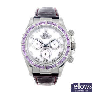 ROLEX - a gentleman's 18ct white gold Oyster Perpetual Cosmograph Daytona chronograph wrist watch.