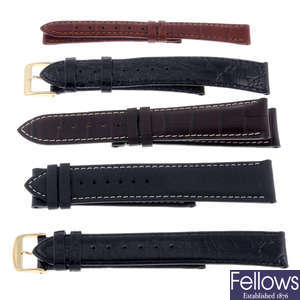 A group of assorted Longines watch straps. Approximately 22.