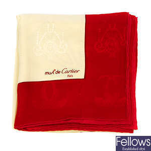 CARTIER - a Must De Cartier silk scarf.