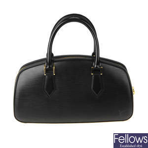 LOUIS VUITTON - a black Epi Jasmine handbag.