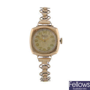 BENTIMA - a lady's 9ct yellow gold Star bracelet watch with a Smiths bracelet watch.