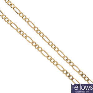 A 9ct gold figaro-link chain.