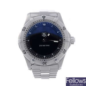 TAG HEUER - a gentleman's stainless steel 2000 Series Multigraph bracelet watch.