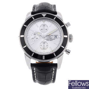 BREITLING - a gentleman's stainless steel SuperOcean Heritage Chrono 46 chronograph wrist watch.