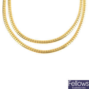A two-row necklace.