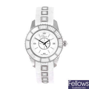 DIOR - a lady's stainless steel Christal wrist watch.