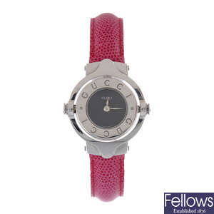 GUCCI - a lady's stainless steel wrist watch with a lady's Philipe Charriol watch.