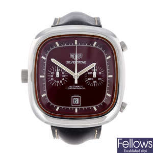 HEUER - a gentleman's stainless steel Silverstone chronograph wrist watch.