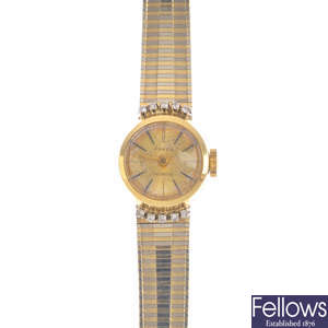 A lady's mid 20th century diamond manual wind wristwatch