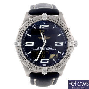 BREITLING - a gentleman's titanium Aerospace wrist watch.