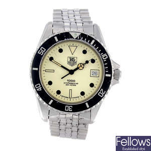 TAG HEUER - a gentleman's stainless steel 1000 Series bracelet watch.