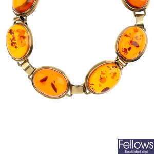 A reconstituted amber bracelet.