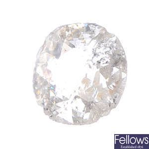 Six oval-shape diamonds, total weight 0.44ct.