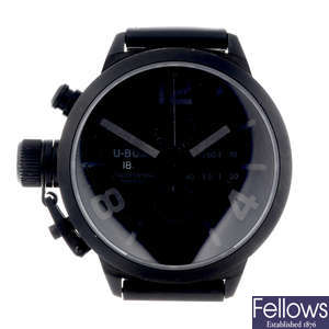 U-BOAT - a gentleman's stainless steel PVD treated Flightdeck chronograph wrist watch.