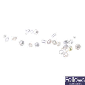 A selection of vari-cut diamond, total weight 1.72cts.