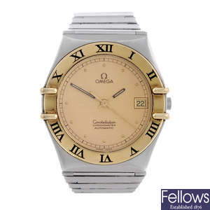 OMEGA - a gentleman's bi-colour Constellation bracelet watch.