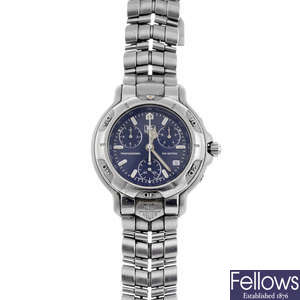 TAG HEUER - a gentleman's stainless steel 6000 Series chronograph bracelet watch.