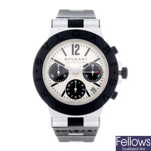 BULGARI - a gentleman's Aluminium chronograph wrist watch.