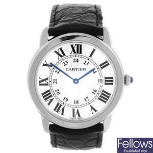 CARTIER - a stainless steel Santos Ronde Solo wrist watch.
