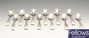 A set of 12 George III silver teaspoons by Peter, Ann & William Bateman.