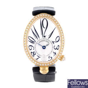 BREGUET - a lady's factory diamond set 18ct yellow gold Reine De Naples wrist watch.