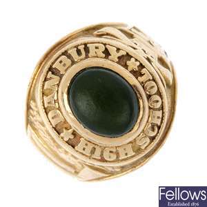 A jade college ring.