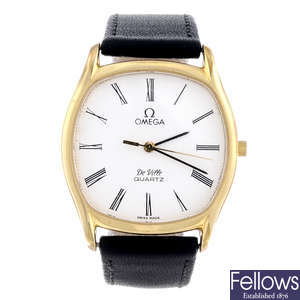OMEGA - a gentleman's gold plated De Ville wrist watch with a Smiths wrist watch.