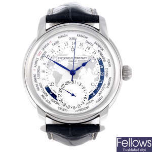 FREDERIQUE CONSTANT - a gentleman's stainless steel Worldtimer wrist watch.