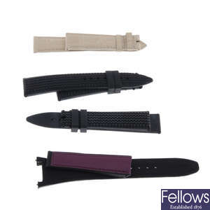 A group of eight assorted watch straps, to include examples by Chopard, IWC & Corum.