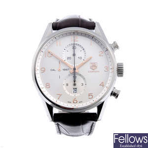 TAG HEUER - a gentleman's stainless steel Carrera 1887 chronograph wrist watch.