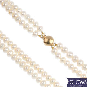 A selection of cultured pearl jewellery.