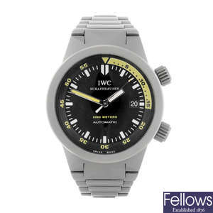 IWC - a gentleman's titanium Aquatimer bracelet watch.