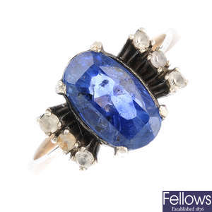 A Ceylon sapphire dress ring.