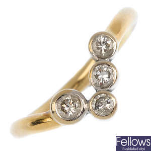(550716-2-A) A diamond dress ring.