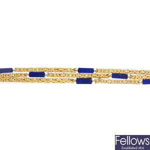 A lapis lazuli bracelet.