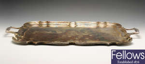 An early twentieth century large silver twin-handled tray.