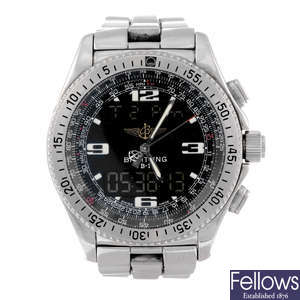 BREITLING - a gentleman's stainless steel Professional B1 chronograph bracelet watch.