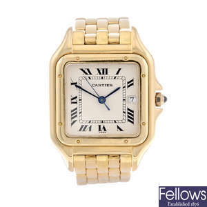 CARTIER - a 18ct yellow gold Panthere bracelet watch.
