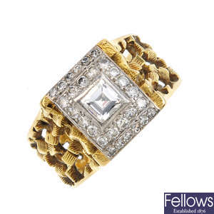 JOHN DONALD - a 1970s 18ct gold diamond cluster ring.