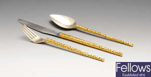 A mid-twentieth century knife, fork and spoon set by Stuart Devlin.