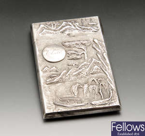 A Chinese silver export card case.