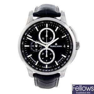 MAURICE LACROIX - a gentleman's stainless steel Pontos chronograph wrist watch.