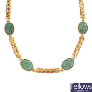 A jade necklace.