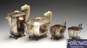 A 1960's four piece silver tea service.