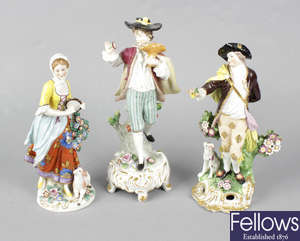 A collection of assorted decorative porcelain figures.